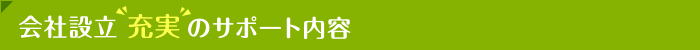 会社設立充実のサポート
